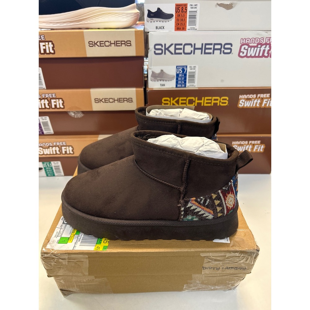 Dirty Laundry Yuma Boots Women 9.5 Brown Southwestern Tapestry Ankle 0654